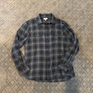 Men’s Sonoma Plaid Flannel Soft Button Up Long Sleeve Shirt Size L